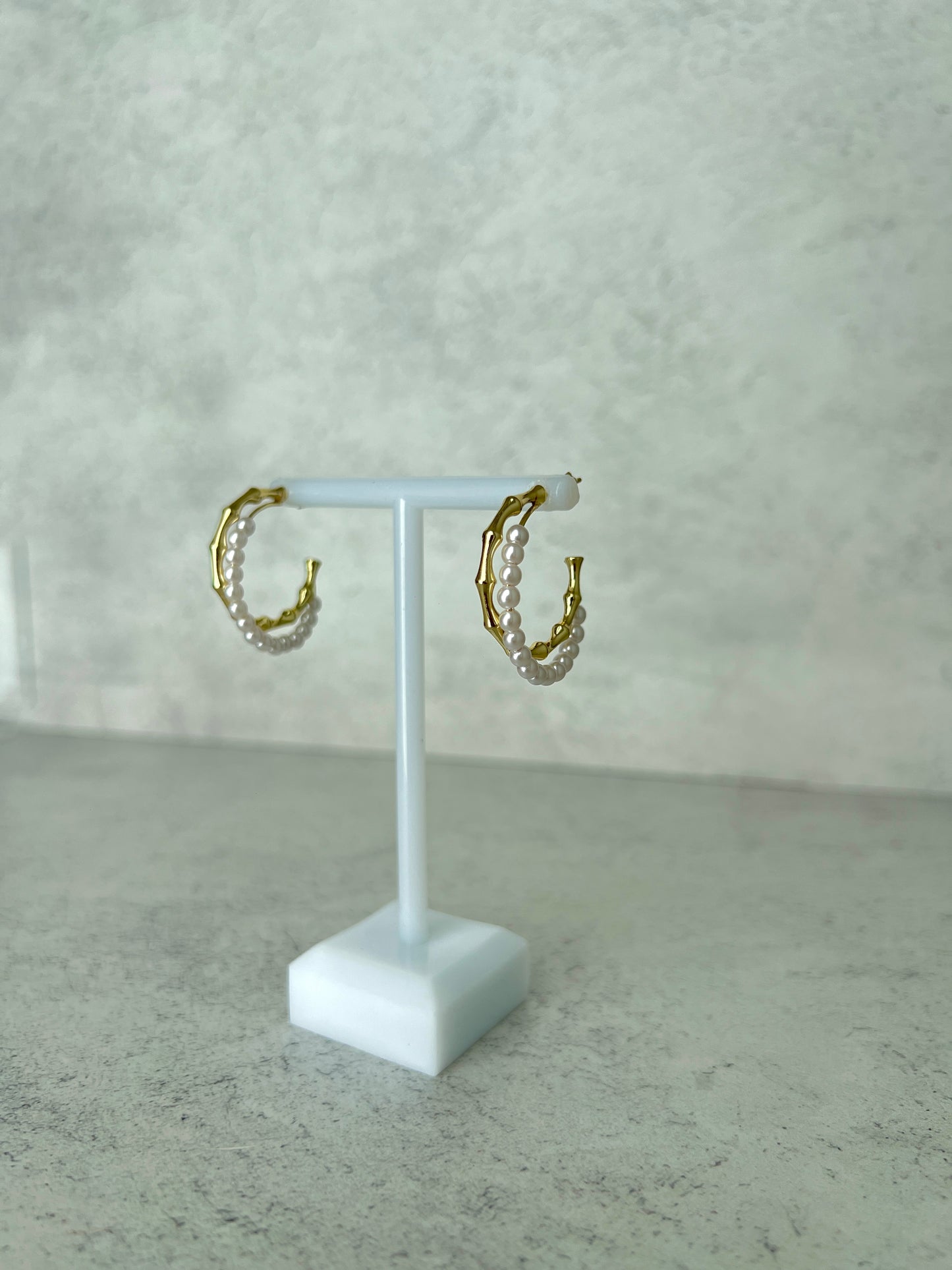 Gold & Pearl Hoops