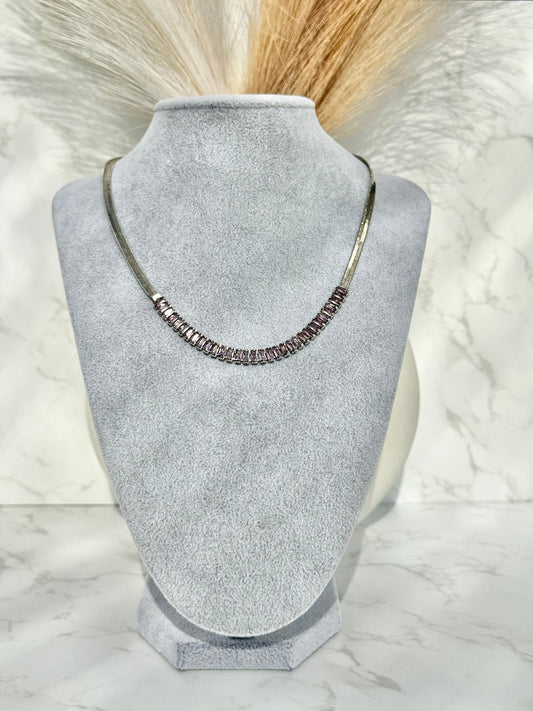 Silver & Light Purple Necklace